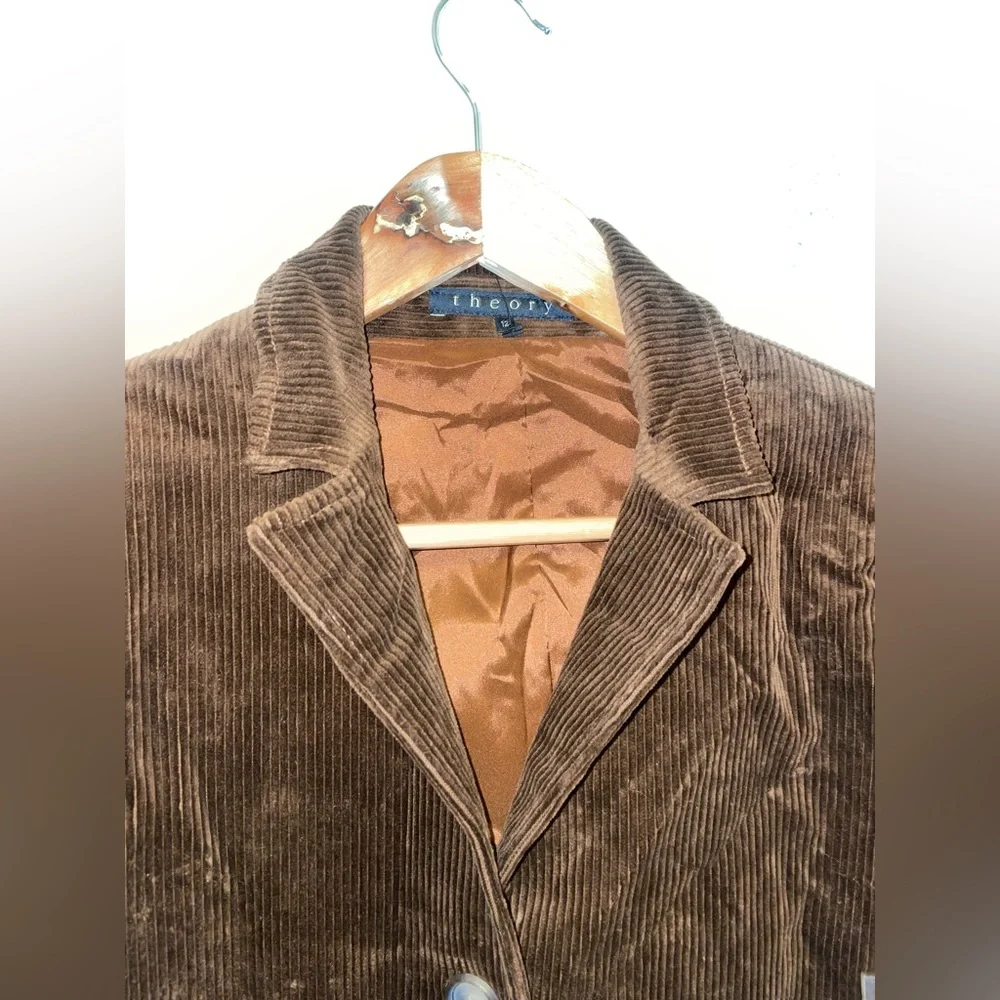 NWT Theory Brown Corduroy 3 Button Front Blazer 12